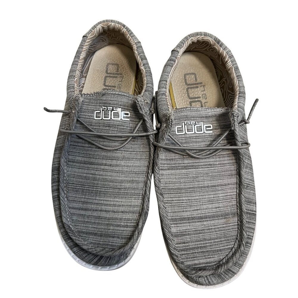Hey Dude Youth Wendy Grey Slip-On Shoes US Size 6 Lightweight & Comfortable